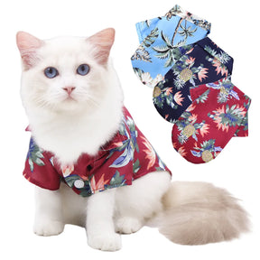 Pet Cat T-Shirts Hawaiian Beach